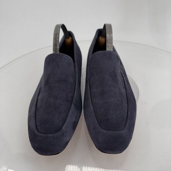 Vince Womens Brette Smoking Flats Loafers Slip On Blue Suede Leather Size 6 M - Picture 4 of 16